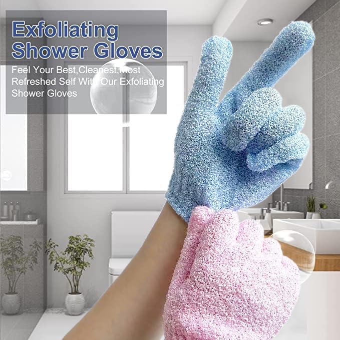 Miniatura 5 de Yiclick Guantes exfoliantes pesados, exfoliante corporal para baño y ducha, exfoliante corporal para removedor de piel muerta, esponja exfoliante