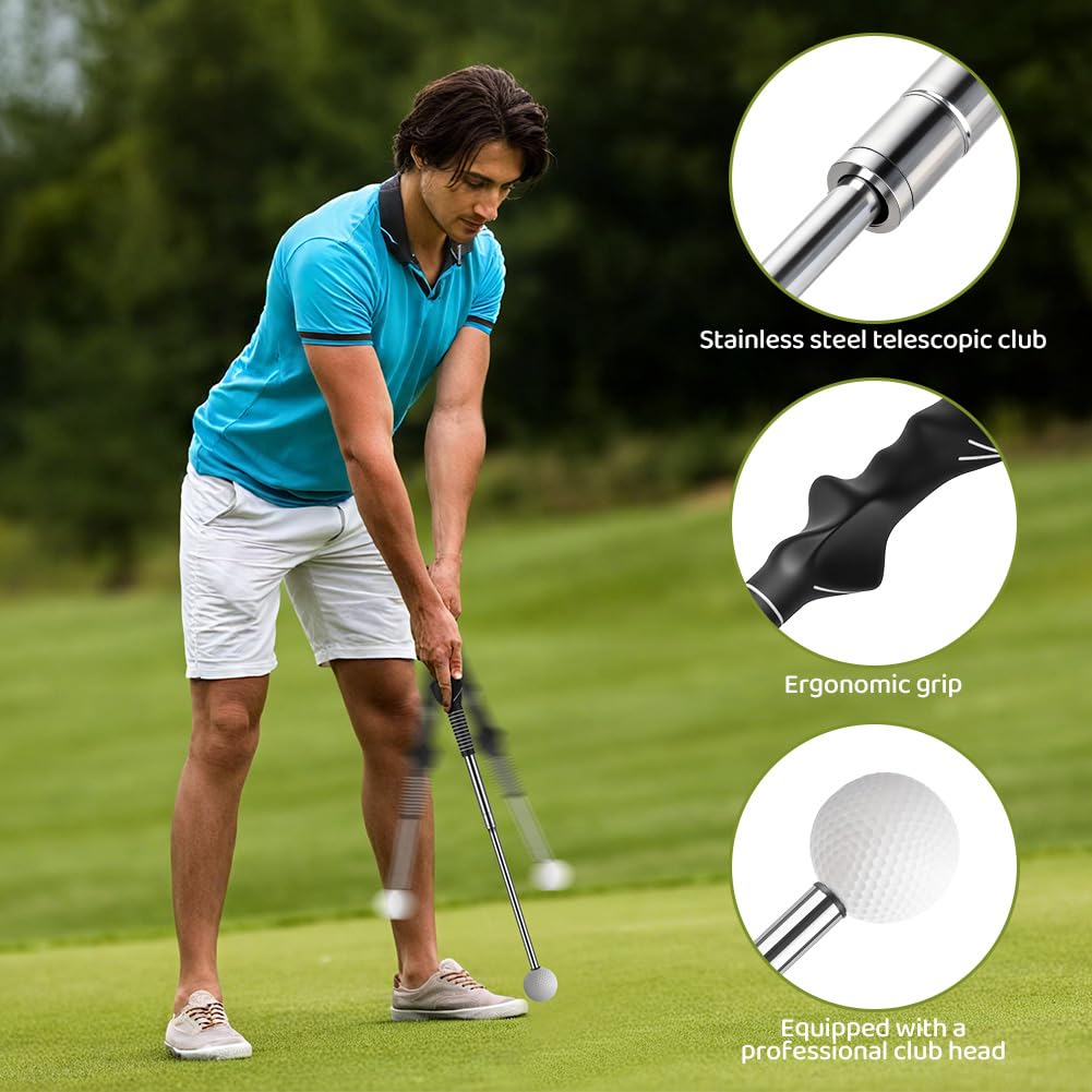 Flintronic Aide à Swing d'Entraînement de Golf, Entraîneur de Swing de Golf Rétractable, Télescopique Outil d'entraînement de Golf pour la Correction de la Posture, l'entraînement de force et de tempo