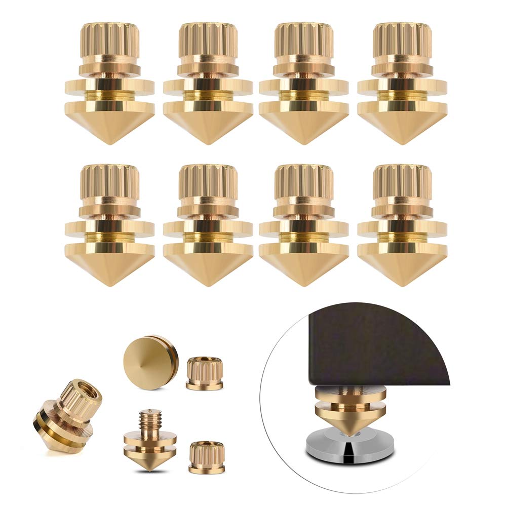 VBESTLIFE 8 pièces en Laiton Pointes de Haut-Parleur, Pointes de Boxe de Choc pour l'amplificateur de Haut-Parleur d'équipement HiFi