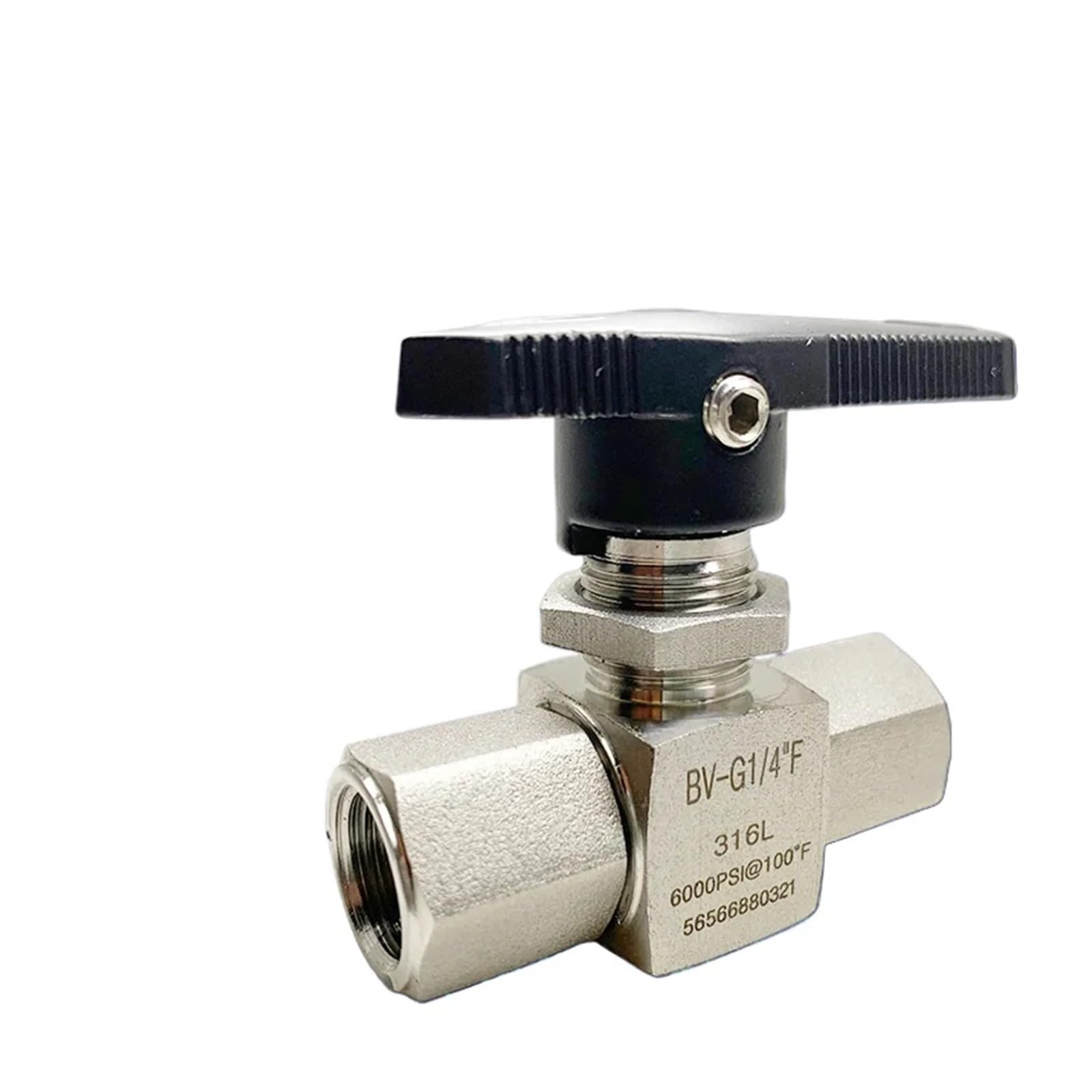 6000 PSI Wysokie ciśnienie 1/8 1/4" 3/8" 1/2" BSP NPT Żeński Zawór kulowy odcinający ze stali nierdzewnej 316 CNG Gaz ziemny Woda Olej opałowy(1/4",BSPT_FEMALE TO FEMALE)