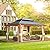 YOLENY 12' x 14' Ultra-Thick Columns and Beams Hardtop Gazebo, Metal Gazebo with Faux Wood Grain Aluminum Frame, Dual Material Double Roof, Outdoor Patio Gazebo Pergolas with Netting and Curtains