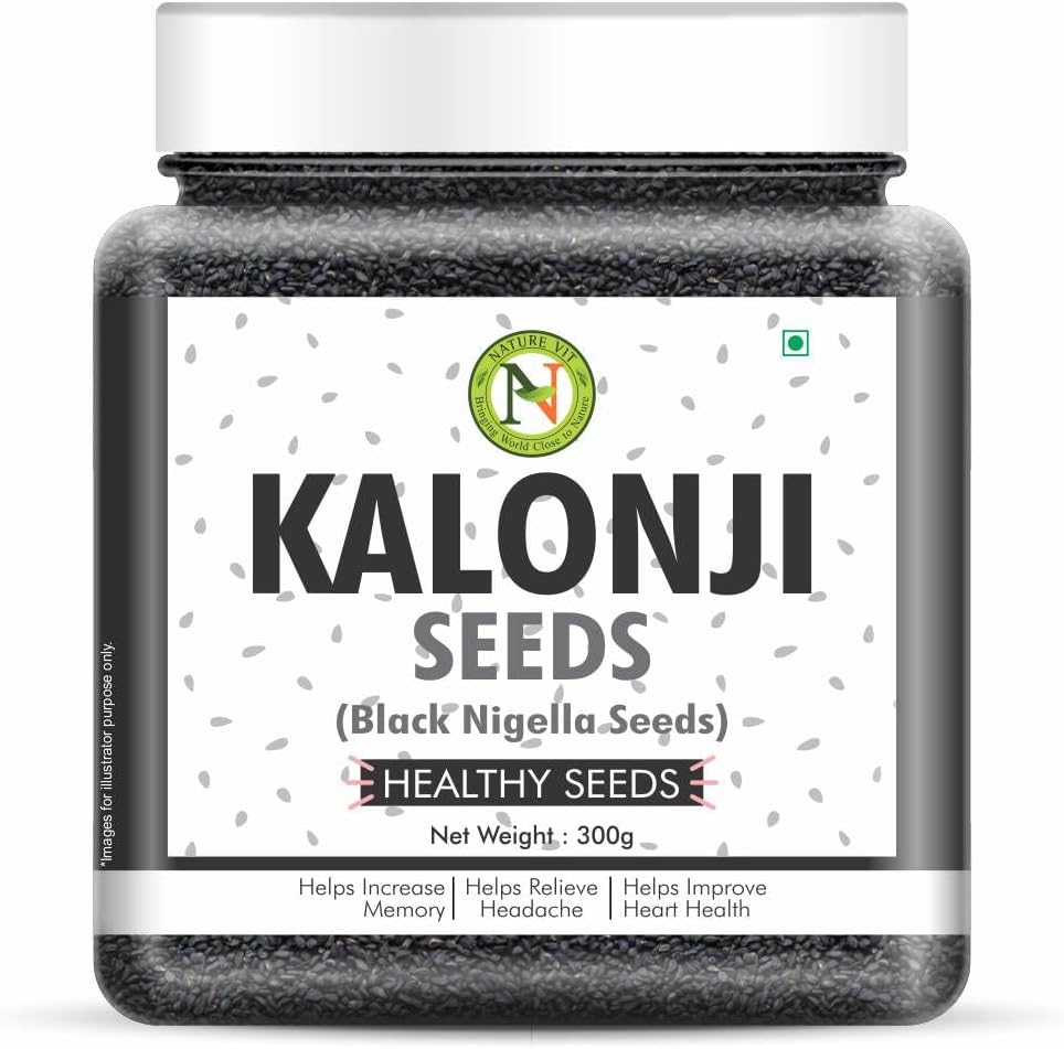 Nature Vit Kalonji Seeds 300 G | Nigella Seeds For Cooking & Hair Growth | Indian Superfood | Adds Flavour to Breads & Curries | 100% Natural, Fresh & Pure