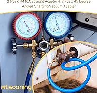 Vista 7 de Mtsooning 4 adaptadores R410A Mini Split, 5/16 pulgadas SAE hembra a 1/4 pulgadas SAE macho, adaptador de vacío de carga de repuesto para aire
