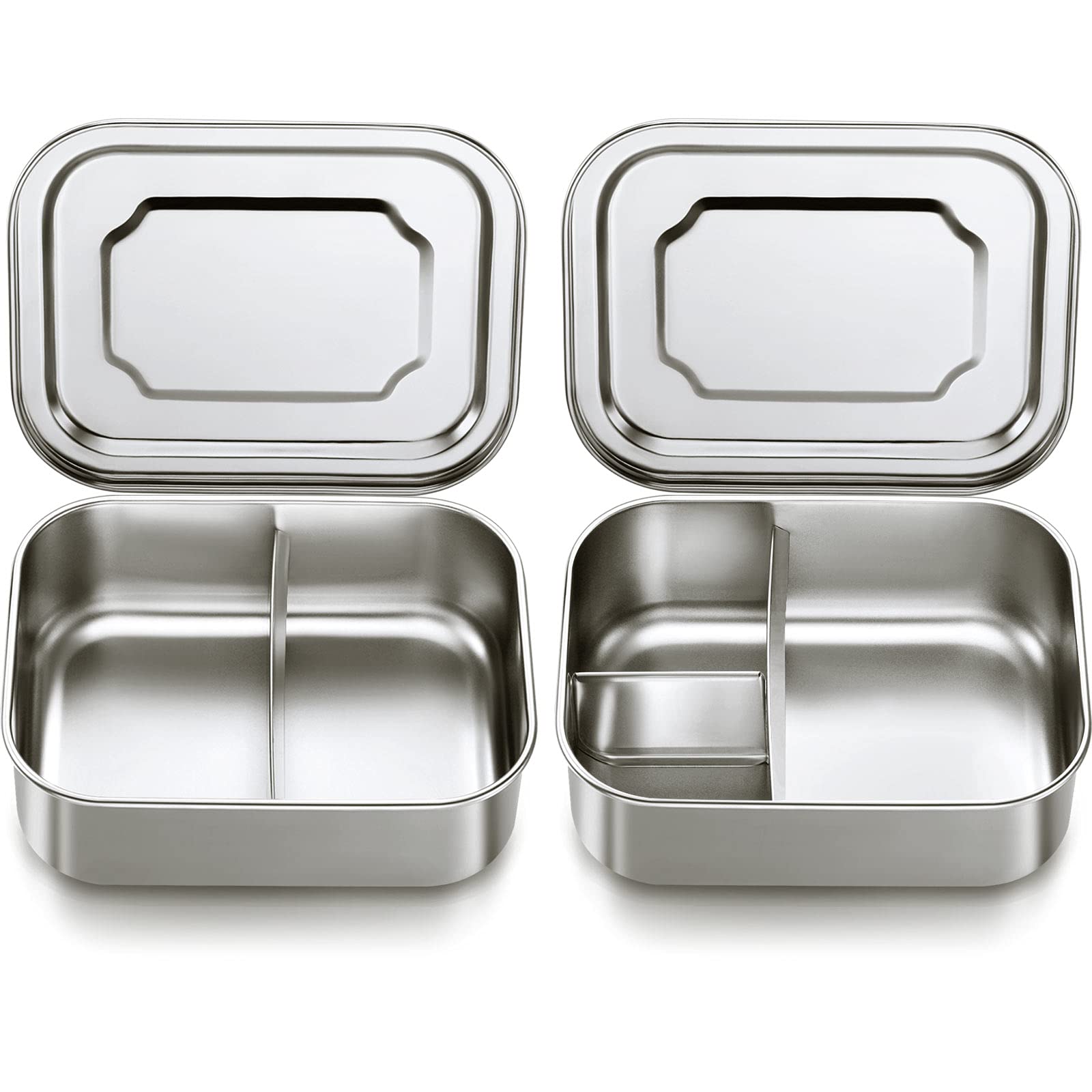 Buy 2 Pieces Stainless Steel Toddler Bento Box Small Divided Metal