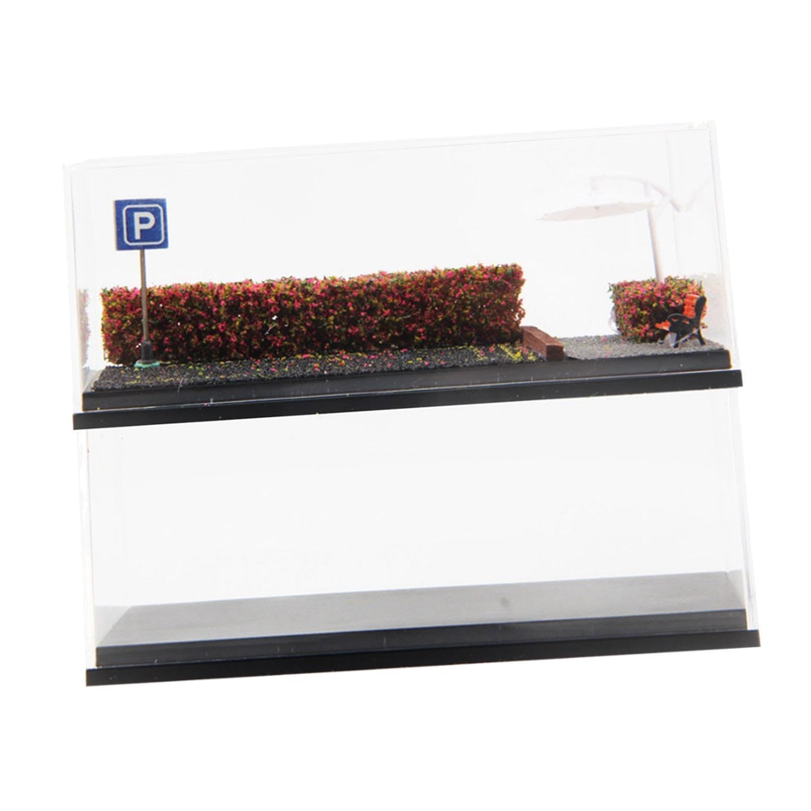 Sharplace Lot de 2 vitrines pour modèles réduits de véhicules à l'échelle 1/64, Diorama de Voiture moulée sous Pression, scène réaliste pour, Rose Rouge