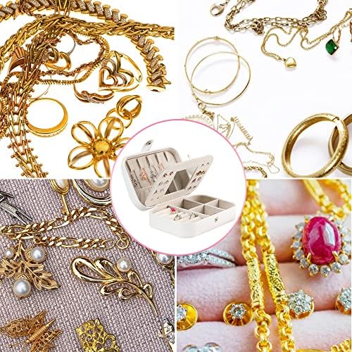 Travel Jewellery Box Small Jewellery Box Organiser Case with Mirror for Earrings Rings Necklaces Portable Jewellery Box, Gifts for Her Mom Girlfriend Women Girls