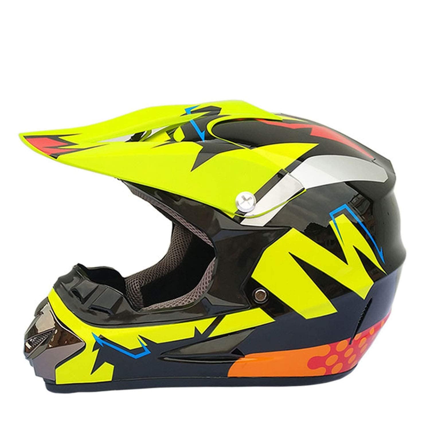 Full Face Motorhelm Voor Kinderen, ECE Goedgekeurde Schattige Kinderscooter MTB-Helm, Voor 3-8 Jaar Oude Leeftijd Jeugd, Motorfiets Bromfiets Jongens Meisjes Kinderen Kinderen D,47-53CM
