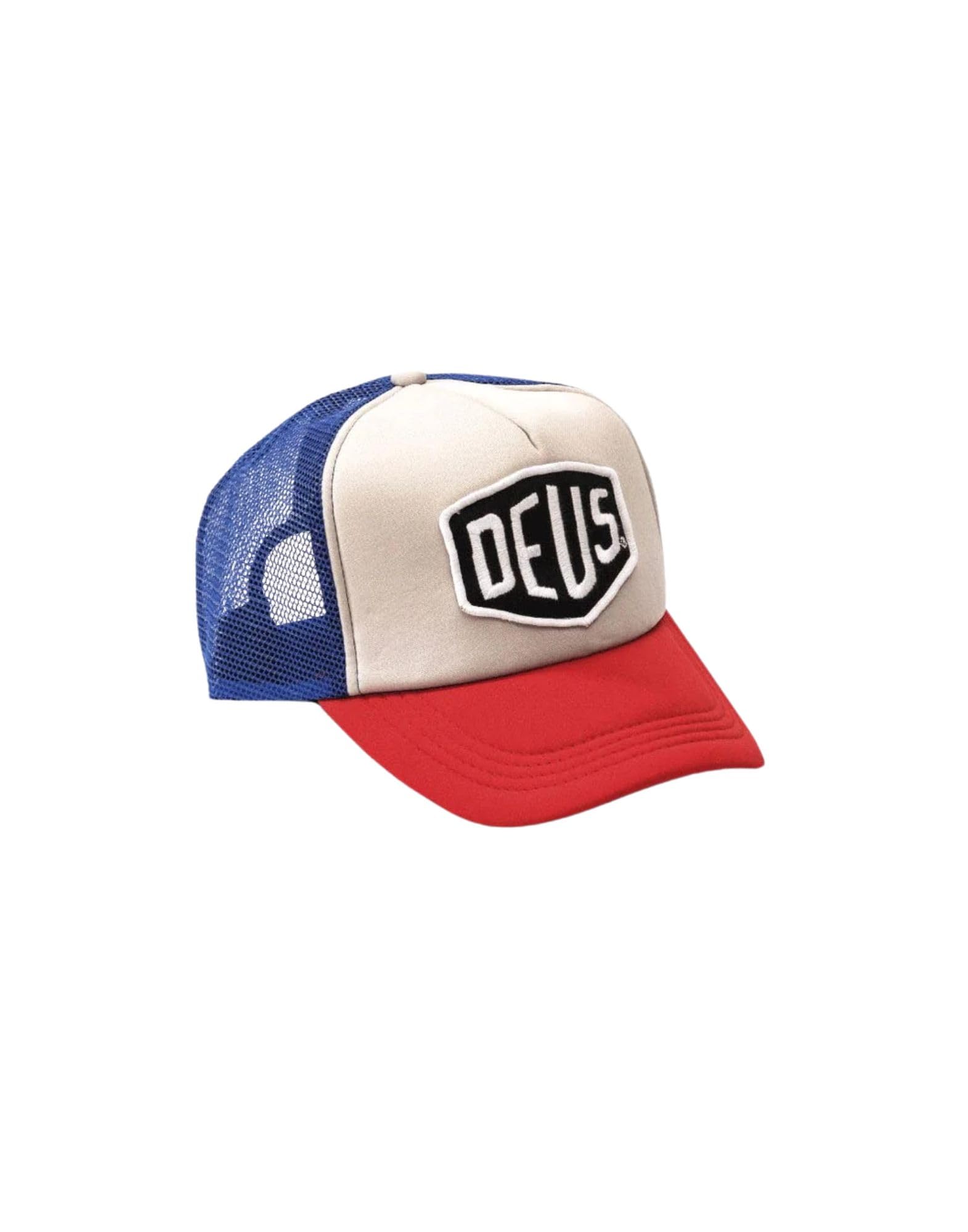 Deus Men's Blue/Red Ex Machina Baylands Trucker Cap, One Size