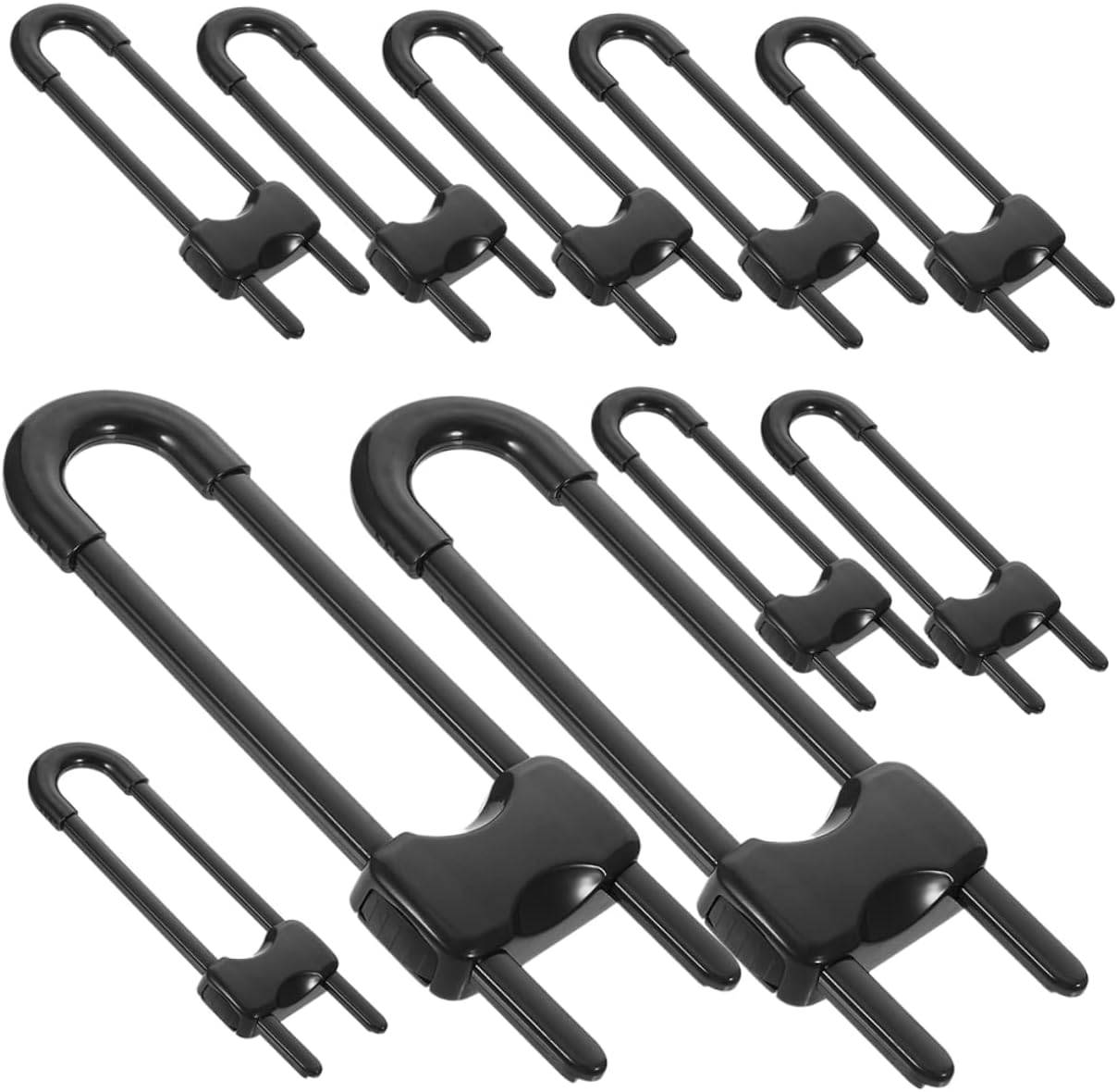 12pcs Safety Cabinet Locks U-shaped Design for Handles Knobs Easy Installation Childproofing for Drawers Closets Cupboards and Fridges