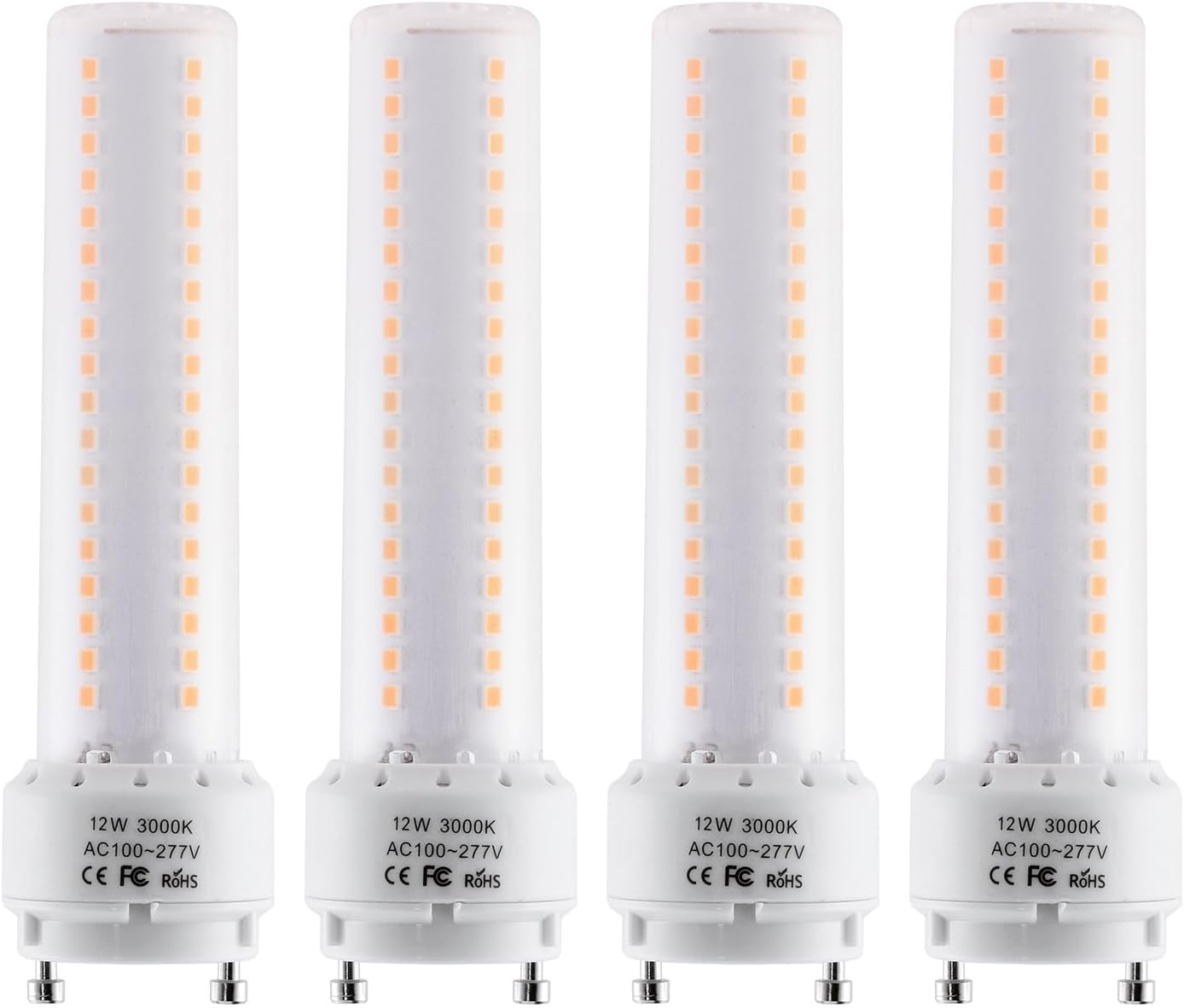 GU24 LED Light Bulb 4000K Neutral White High Brightness for Bathroom Ceiling Fan 13W 18W 23W T2 Spiral CFL Lamp Replacement,100-277V 10W 4pcs(Not dimmable) (10W,Neutral White)