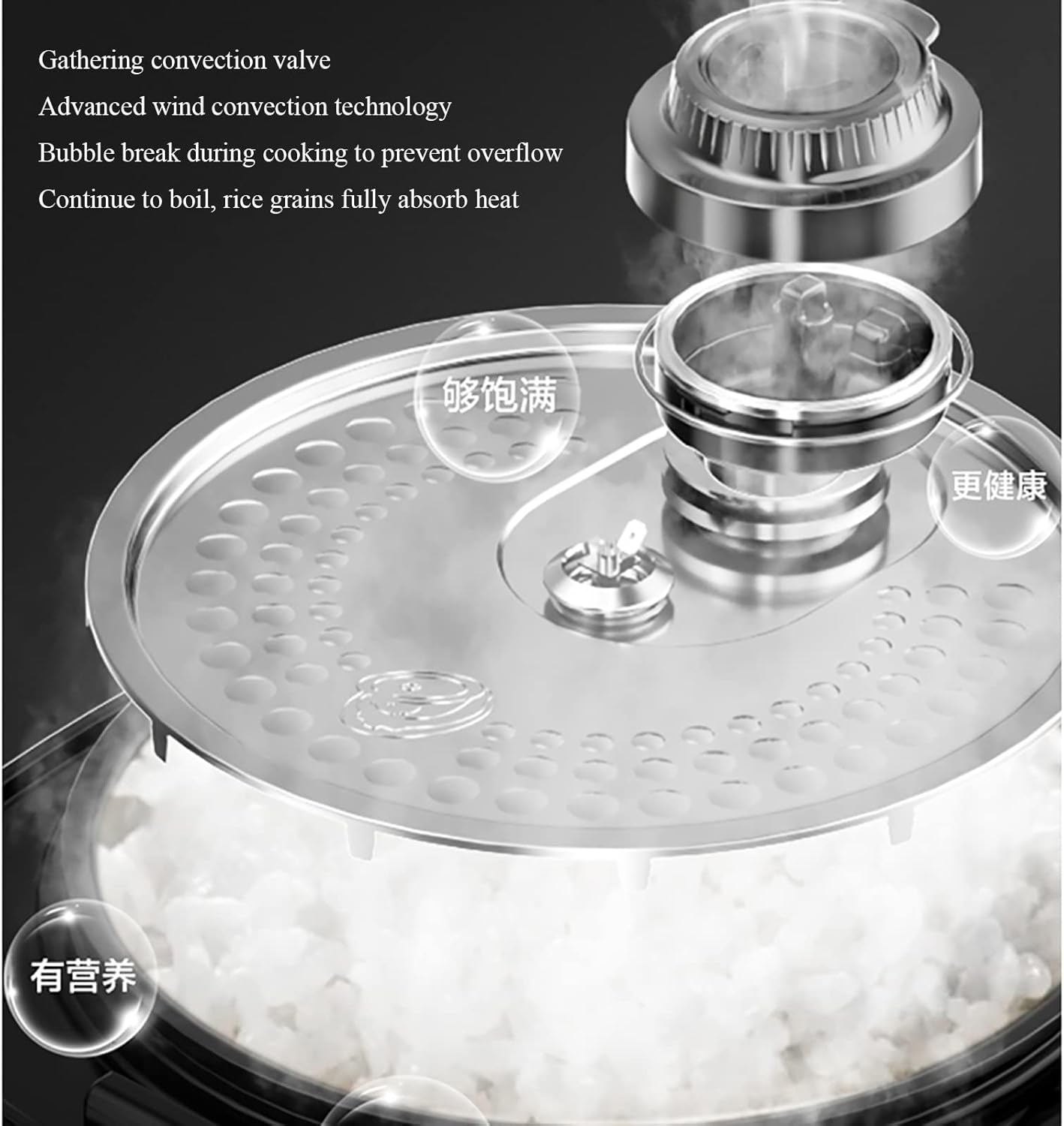 Rice Cooker (4L) Household Multi-function Rice Cooker, Thicken Non-stick Liner,24H Reservation and Heat Preservation, for 2-6 People 220-240V US/EU