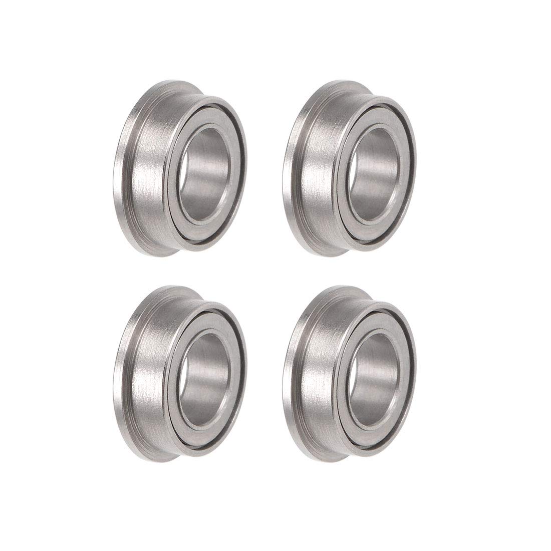 uxcell MF74ZZ Flanged Ball Bearing 4x7x2.5mm Shielded Chrome Steel