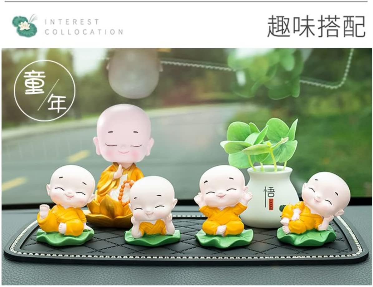 XIALON 5pc Decorative Small Monk Car Interior Decoration High-end Creative Car Decoration