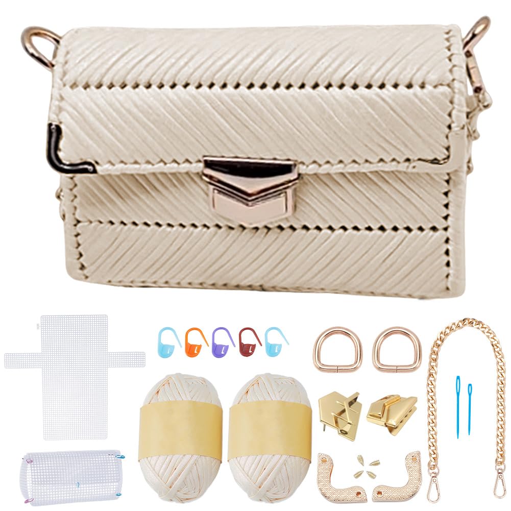 FREEBLOSS DIY Handmade Knit Bag Kit Mesh Plastic Canvas Sheets for Bag Making Crafting Handbag Accessories for Embroidery