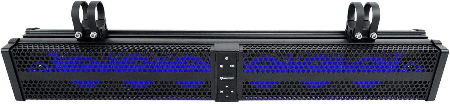 Rockville XBAR-32 32" 600W ATV/UTV Soundbar with Bluetooth 5.0, LED Lighting, 8 Speakers, Weatherproof, Includes Wire Kit, for Off-Road Adventures