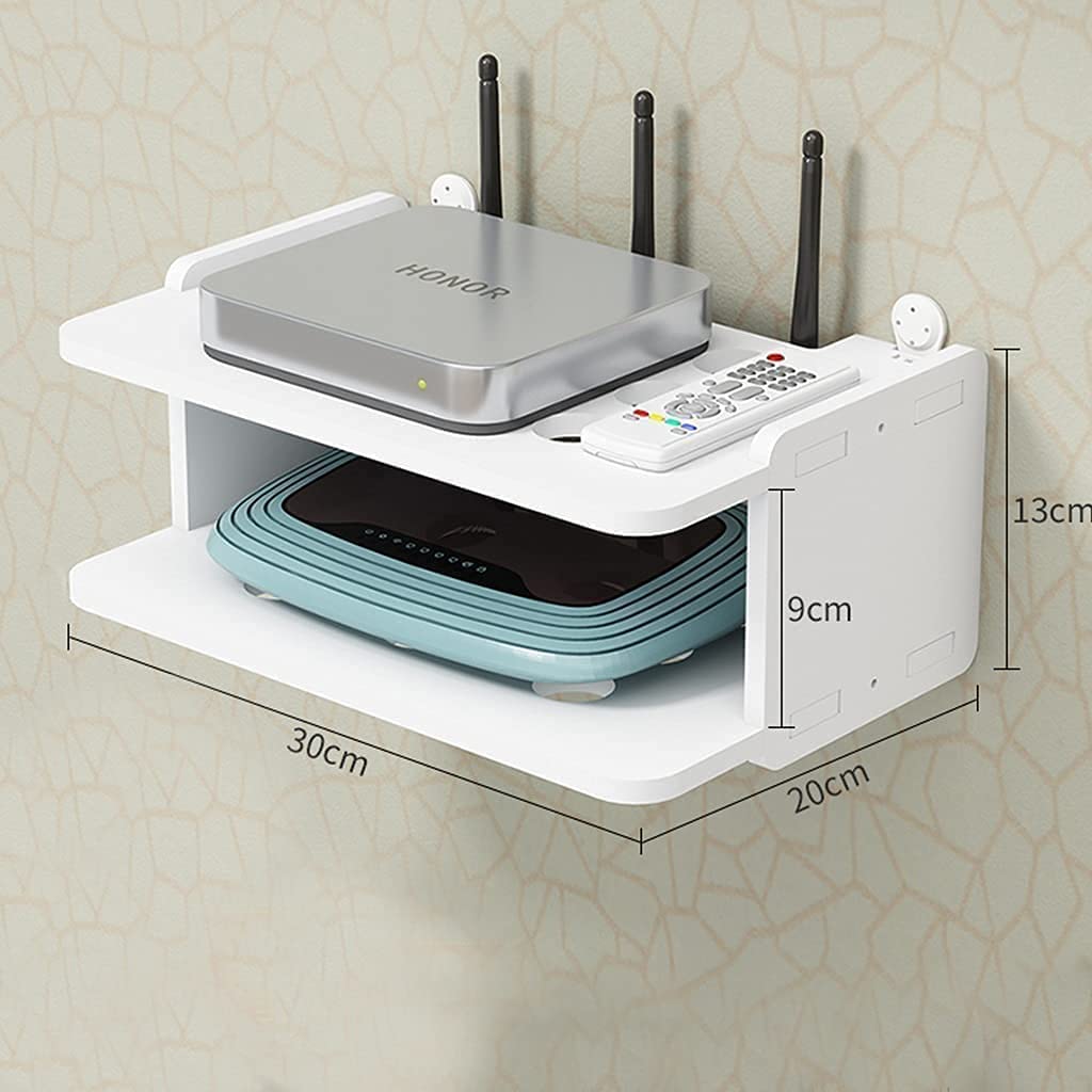 ❀❀❀Wifi-Router-Regal,Desktop-Deko-Box, Aufbewahrungsbox for kabellose Router – Aufbewahrungsbox for kabellose WLAN-Router, Router-Rack, Wand-Motorbox, Reibraum, Set-Top-Box, Rack, Drahtsortierbox (Far