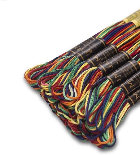 Miniatura 140 de Paquete de 12 hilos de bordado de alta calidad, madejas de 100% algodón egipcio de alta calidad, hilo de bordado de punto de cruz, algodón trenzado