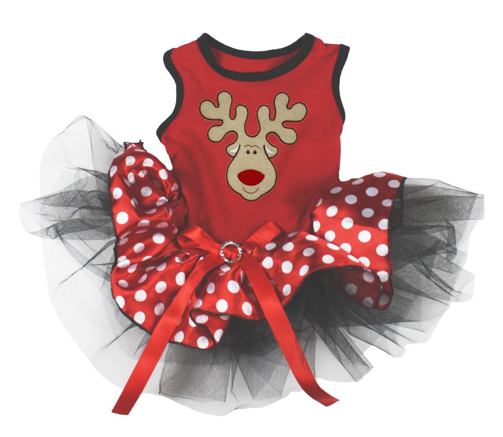 Robe pour chien motif à pois rouge vif coupe extensible XL