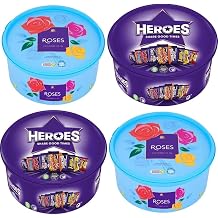 2 x Heroes 2 x Roses Chocolate Selection Gift Tubs, Mixed Assortment Pack, 475g