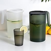 Vista 15 de renvena Design - Jarra de plástico de 2 litros con tapa y boquilla ventilada para bebidas heladas y calientes, en interiores y exteriores
