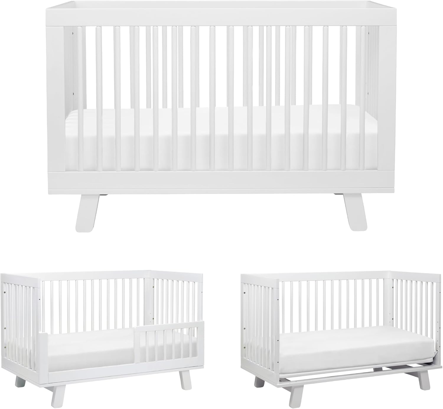 Babyletto Hudson 3-in-1 Convertible Baby Crib with Toddler Bed & Daybed Conversion – Easy to Assemble – GREENGUARD Gold Certified w/ 4 Adjustable Mattress Heights – White