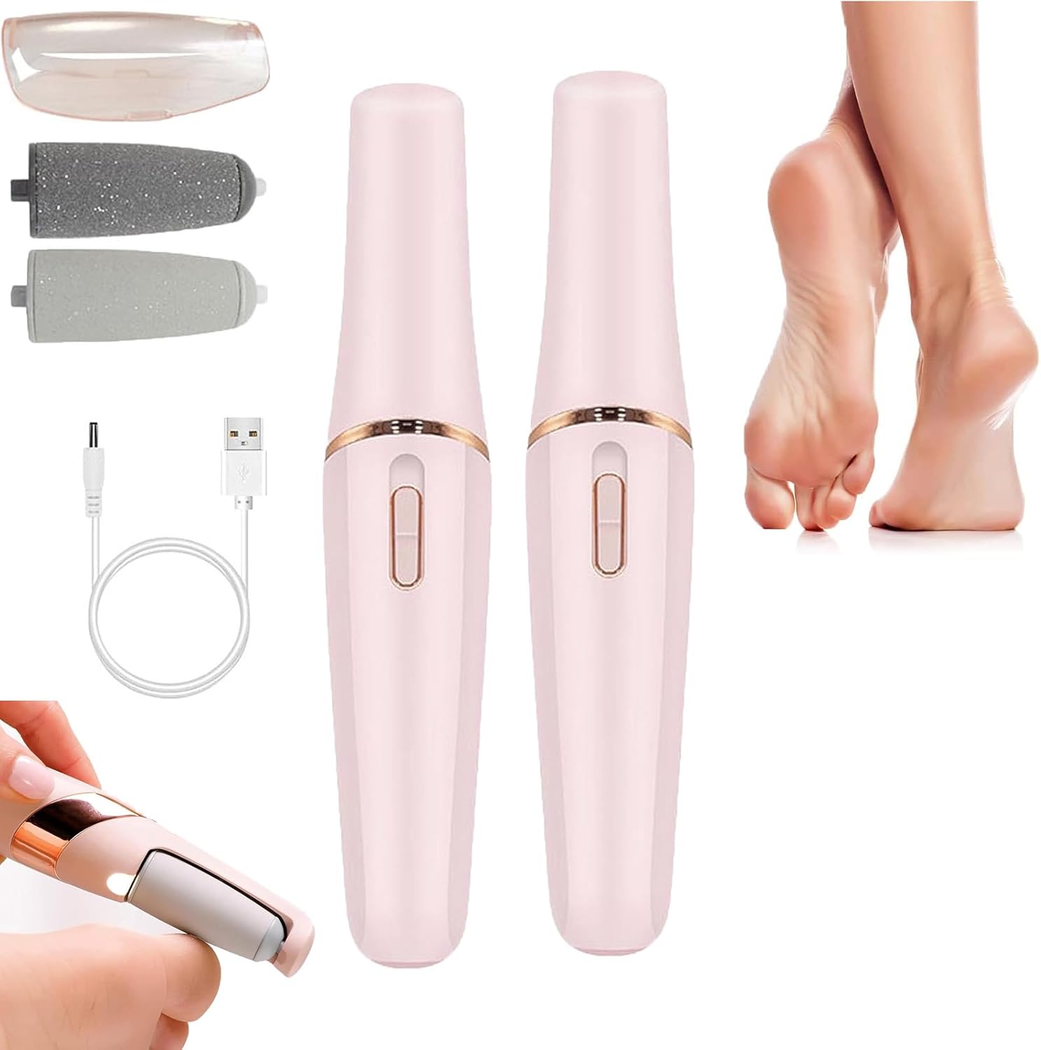 Callusfune The Foot Callus Remover, Rechargeable Pedicure Tool Set