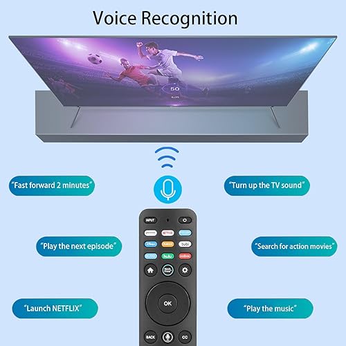 Miniatura 2 de XRT260 Control remoto por voz compatible con Vizio Smart TV V-Series M-Series P-Series Controlador de repuesto con Netflix PrimeVideo Xumo Hulu
