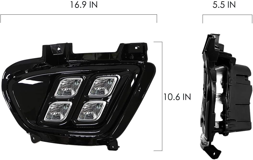 N / A For KIA Sorento 2016 2017 2018 4 Eyes Style Driving Daytime Running Light Fog Lamps Accessories, Cover LED Day Light with Bezel