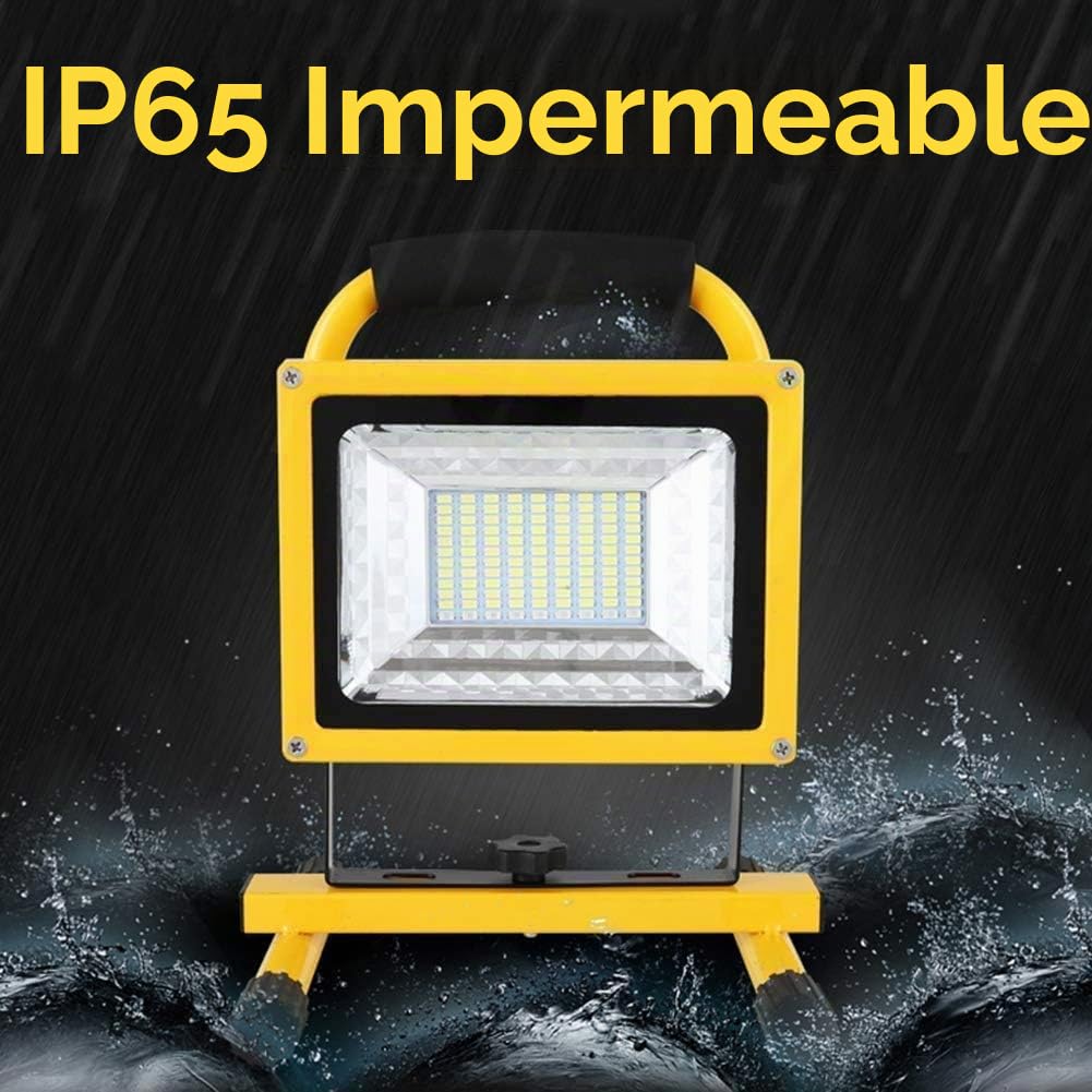 Foco LED Recargable 500W 9000LM, Reflector LED Portátil para Trabajo Exterior, Luz de Inundación con Batería 15600mAh, 6 Modos de Brillo Ajustables, Carga USB, IP66 Impermeable para Camping, Taller