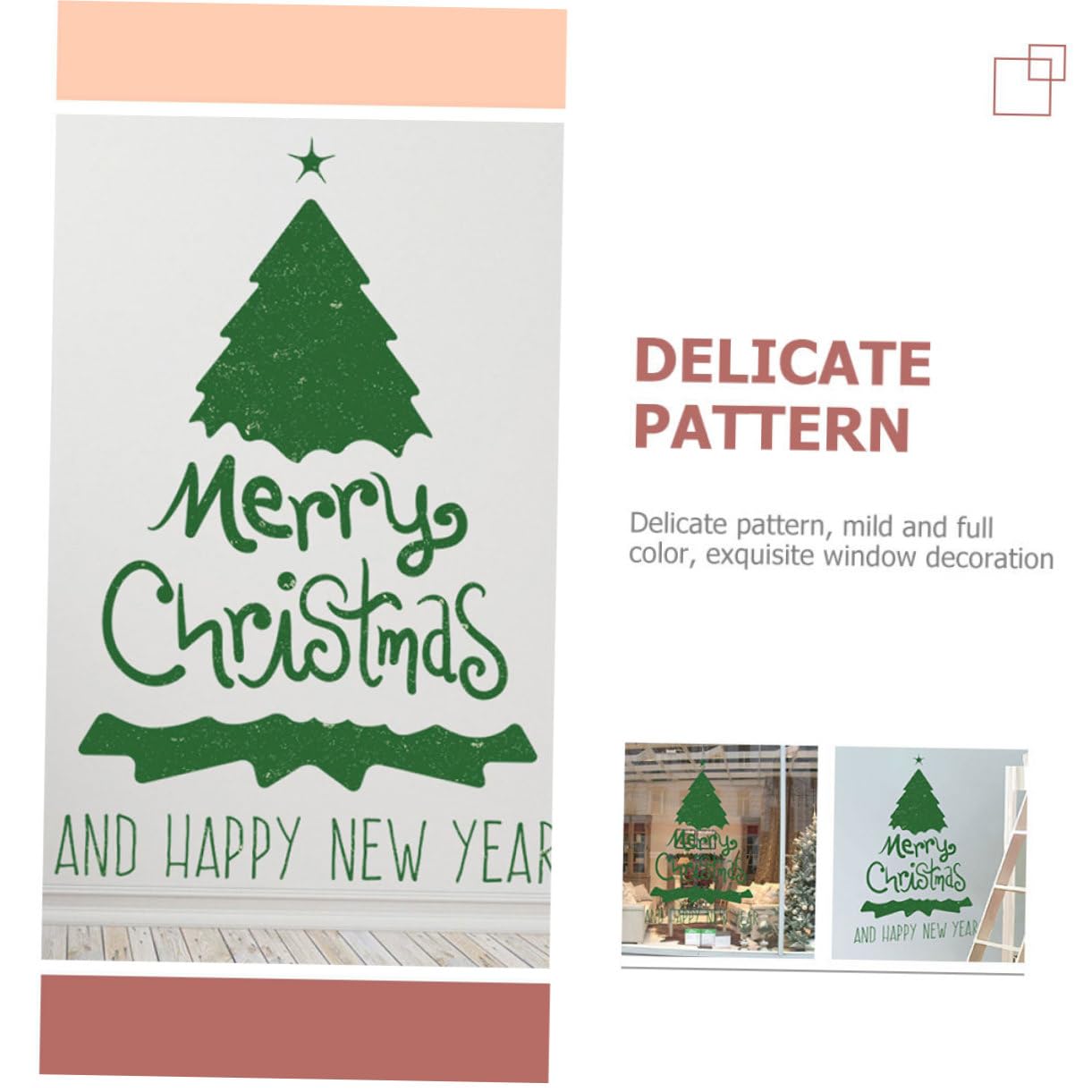 Amosfun 5 Juegos Vinilo Decorativo Árbol De Navidad Ventana Fiesta De Navidad Adornos Navideños Para El Dormitorio Calcomanías Decoración Navideña Green De Polivinilo 2 Hojas * 5