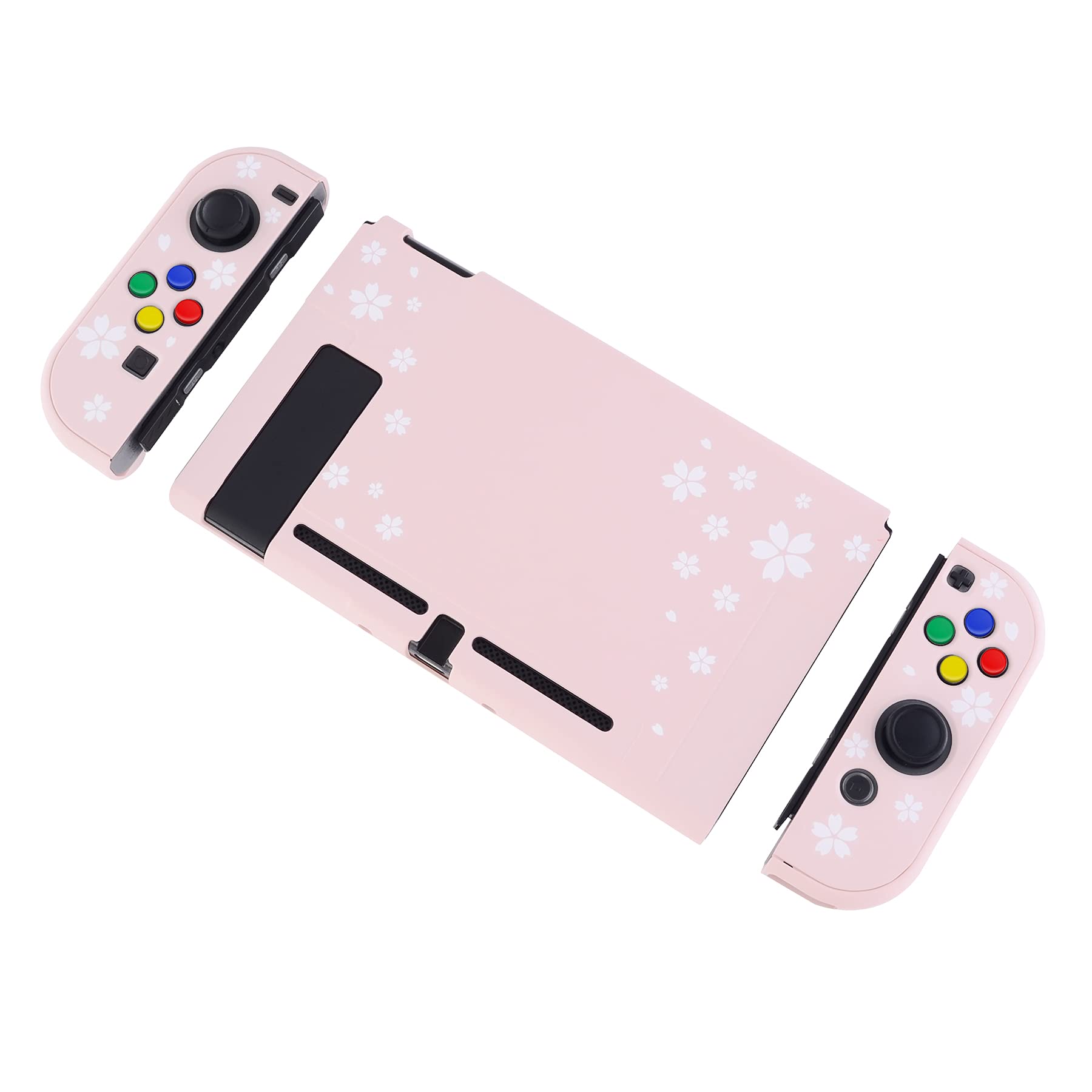 eXtremeRate Custodia compatibile con Nintendo Switch Joy Con console, custodia protettiva accessori separabile per Nintendo Switch (petali di ciliegio)