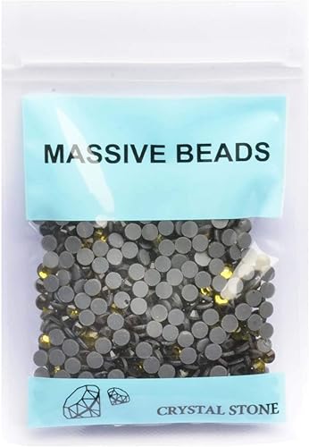Miniatura 10 de Massive Beads 7800 lentes de hierro termoadhesivos con parte trasera plana, 5 tamaños, diamantes de imitación para hacer proyectos de bricolaje con