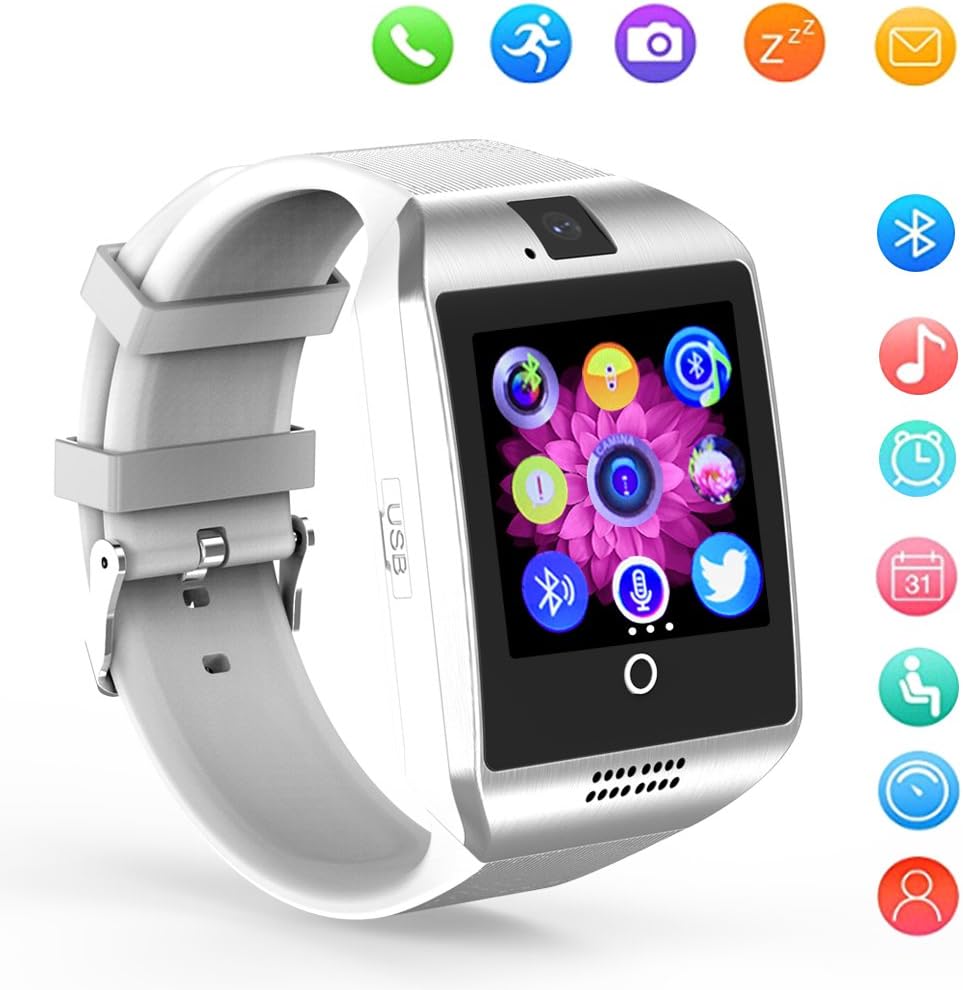 Smart watches, KXCD Bluetooth Smart Fitness Watch DZ09 Smart Watch With GPS Camera For Android Smartphone (Q18 white)