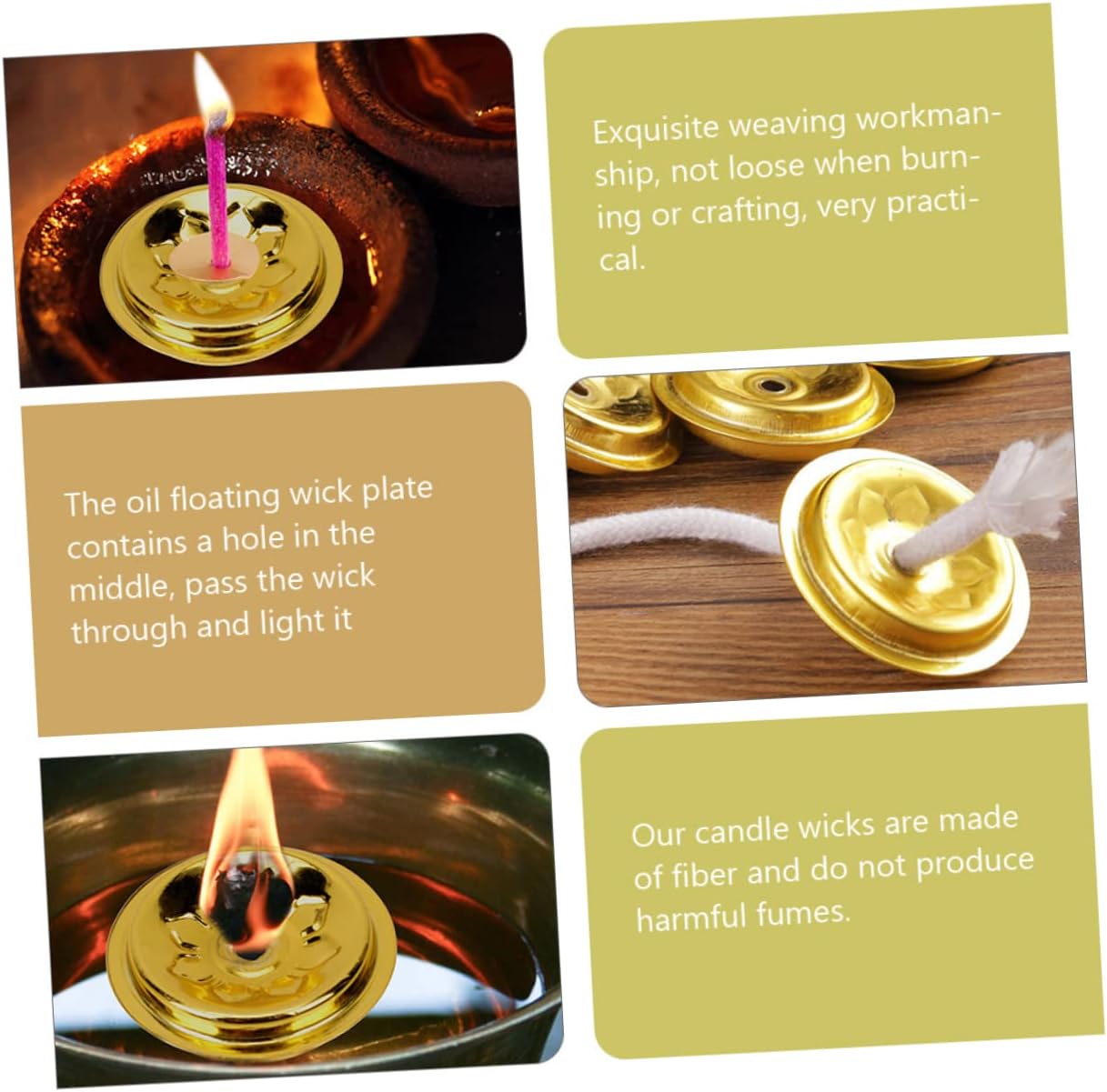 Mikinona Candle Wick Holder Set Oil Lamp Wicks for Kerosene Replacement Set Odorless and Safe for DIY Butter Lamps