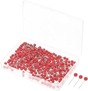 Generic 图钉 画钉 塑料圆头 地图钉 拇指钢点 世界地图软木板用 红色 300个 4*15mm 塑料 钢针 地图 公告板 照片/日历 工艺品 建筑模型 DIY 衣服定位固定用 附收纳盒 [平行进口商品]