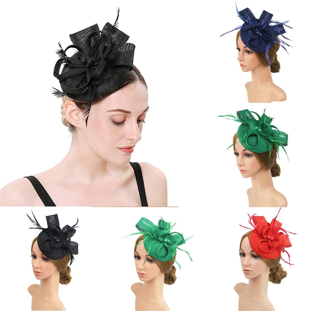LYGBAOFUL Damskie damskie wieczorowe wesele Mesh HeadbFlower Hat Fascinator Caps