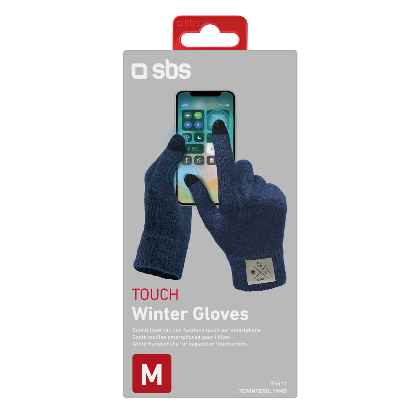 Guanti Invernali Touch Screen SBS Taglia M: Caldi E Morbidi, Per Smartphone, Tablet E GPS, Colore Blu, Lavabili A Mano - copertina