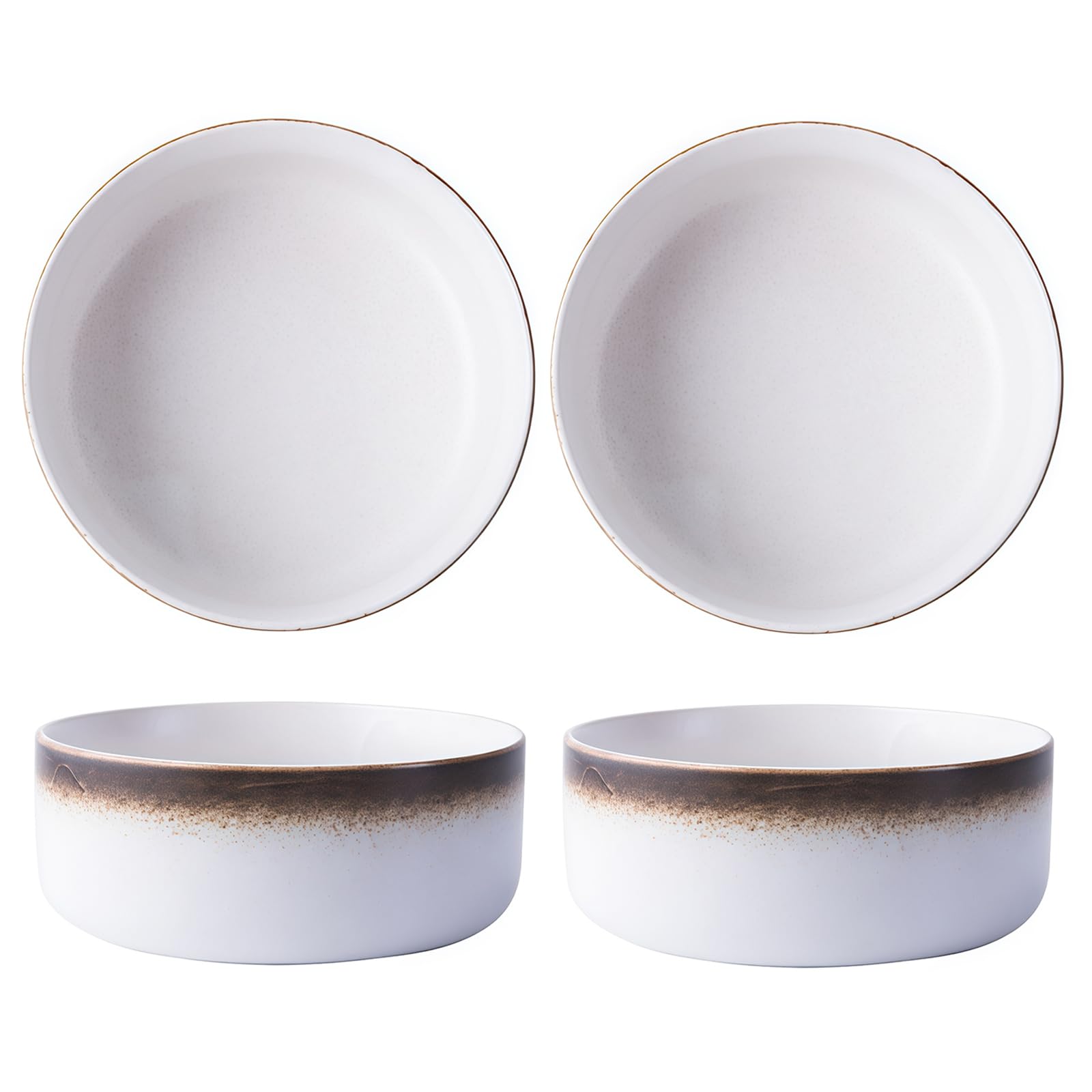 Ceramiczne miski do zupy, zestaw 4 sztuk, 850 ml, bezpieczne w kuchence mikrofalowej, porcelanowe miski obiadowe, kamionkowe miski na płatki i ryż, trwałe i wszechstronne przybory kuchenne