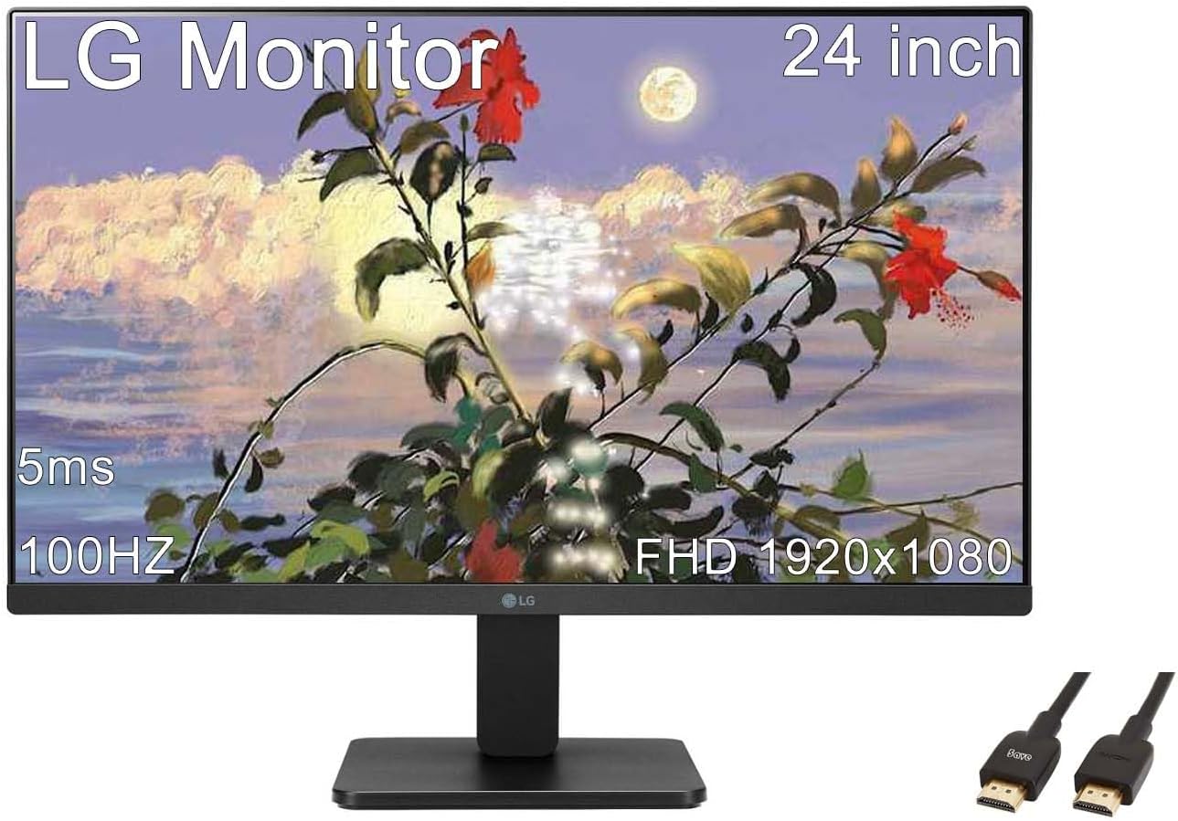 Amazon.com: LG 24 inch FHD (1920x1080) Monitor, 100Hz, 5ms, LED Display ...