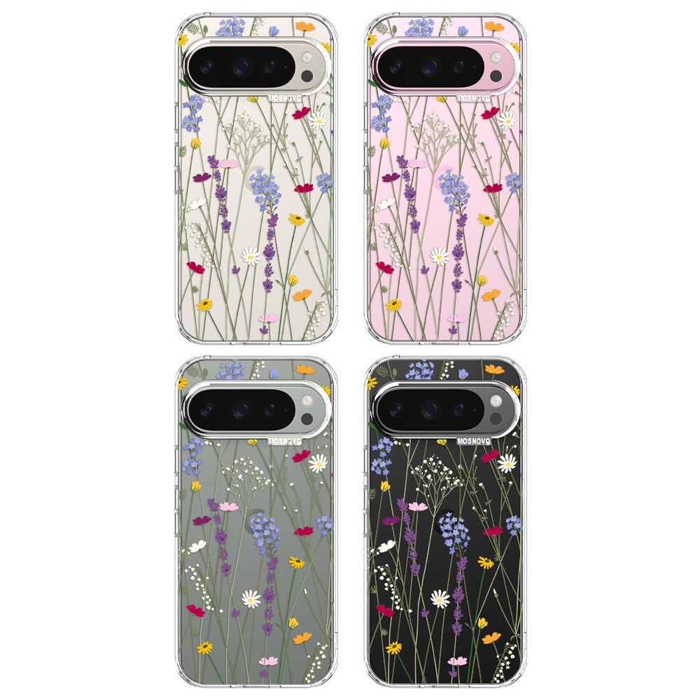 MOSNOVO Case for Google Pixel 10 & Pixel 10 Pro, [Buffertech 6.6ft Military-Grade Drop Protection] [Anti Peel Off Tech] Clear TPU Bumper Phone Case Cover Design - Cute Cherry — view 498