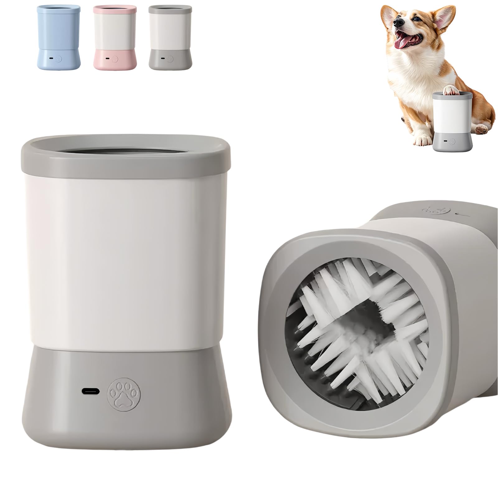 Automatic Dog Paw Cleaner for Small & Medium Dogs, Portable Paw Cleaner for Dogs with Mess-Free Dog Paw Washer, Soft Bristles Muddy Paw Cleaning Pet