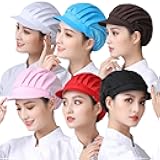 6 Pieces Chef Hats Elastic Mesh Visors Kitchen Cooking Hair Nets Food Service Caps for Women Men