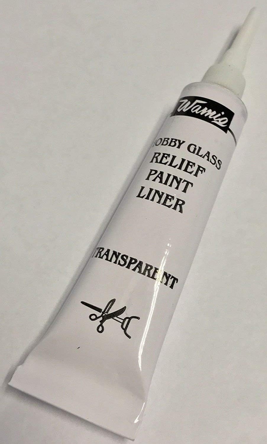 WamiQ Hobby Glass Ceramic Paint Outliner 20 ml Tube Relief Paint Liner - TRANSPARENT