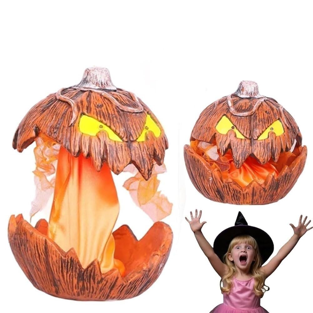 Animierter sprechender Kürbis für Halloween-Dekoration, gruseliger beleuchteter Kürbis mit Aufsteigmechanismus, Lifting Scary Mouth, lustige Halloween-Requisite