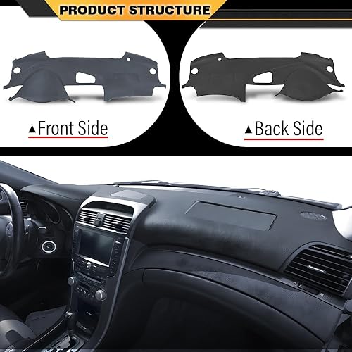 Miniatura 3 de Cubierta de tablero Compatible con Acura TL 2004 2005 2006 2007 2008 Cubierta de tablero Gris claro Material TPE