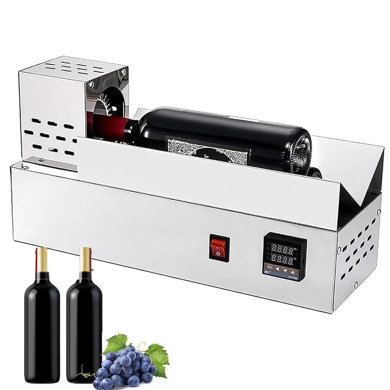 XNZJHPP Electric Bottle Sleeve Shrink Sealing Machine - Automatic Wine Capsule Heat Shrinker with Digital Thermostat & Ceramic Heating, Manual Push Operation for Perfect Sealing