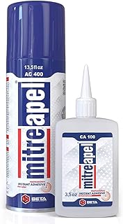 Sponsored Ad - MITREAPEL Super CA Glue (3.5 oz.) with Spray Adhesive Activator (13.5 fl oz.) - Ca Glue with Activator for ...