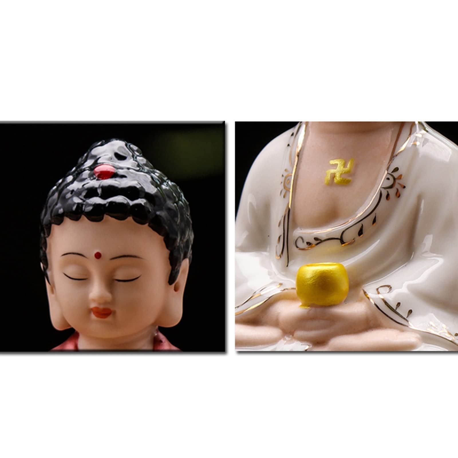 ULTRAWAVE Posąg Buddy Ręcznie robiony ceramiczny posąg Buddy Feng Shui Rzemiosło Buddy Statua Wnętrze samochodu Ozdoby Figurki Posąg Zen posągi buddyjskie (kolor: G)