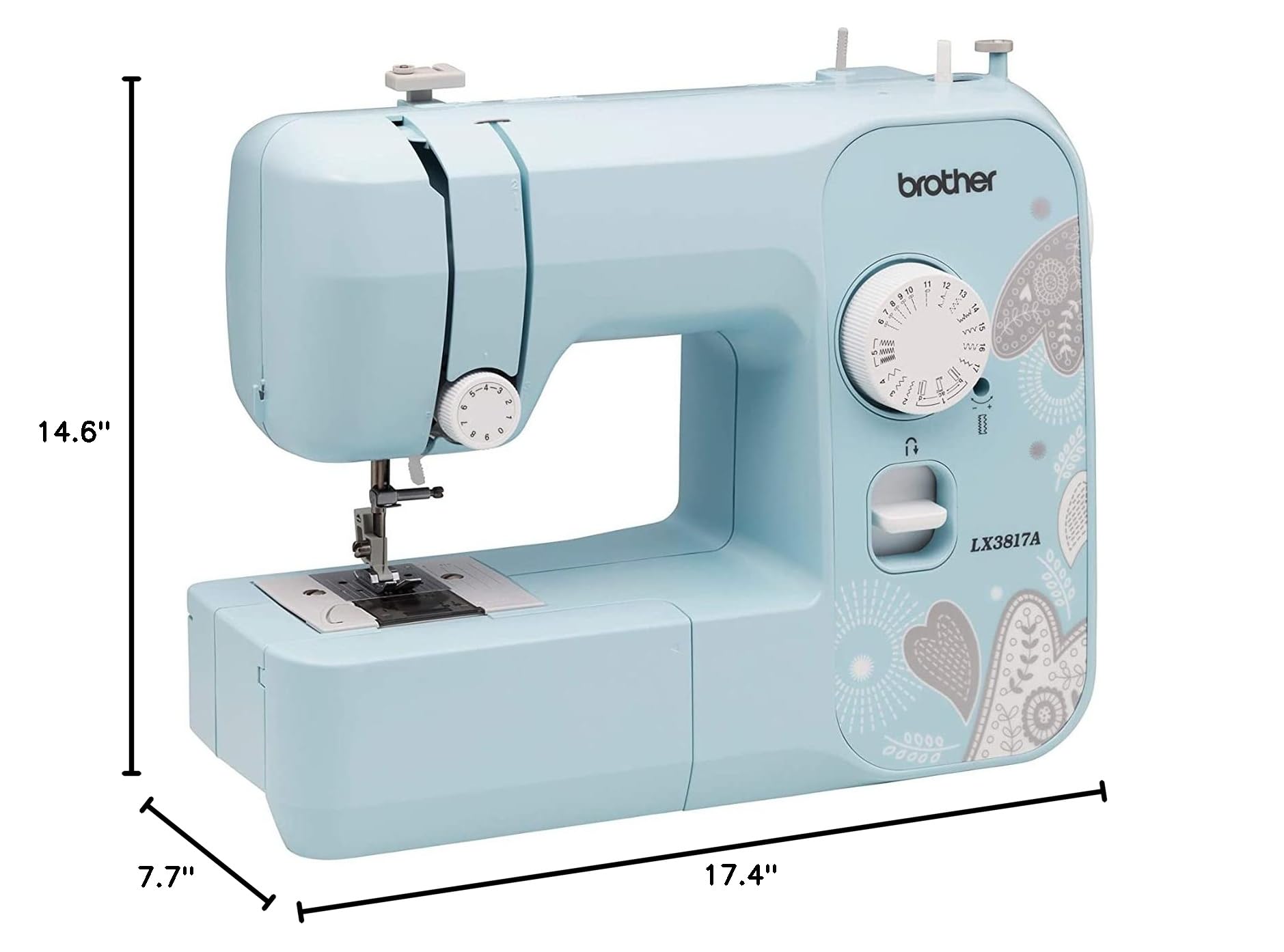 brother RLX3817A 17-Stitch Sewing Machine, Blue (Renewed)