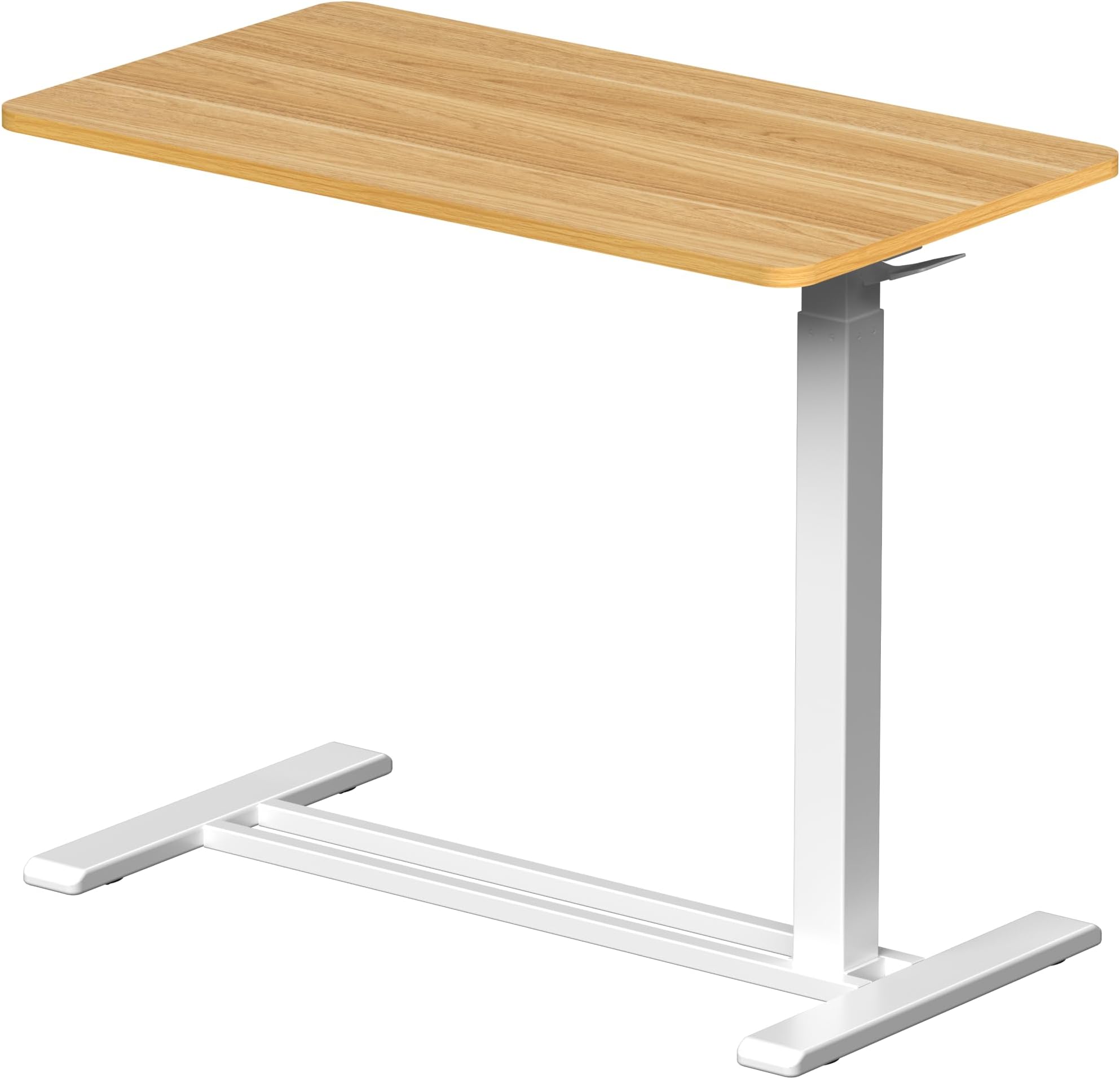 Side Table, H7 with Casters, Bed Table, Stylish, Elevating Type, Height Adjustable, Inserts, 360° Rotation, Easy Assembly, Home Work, Width 31.5 x Depth 17.7 inches (80 x 45 cm), Maple